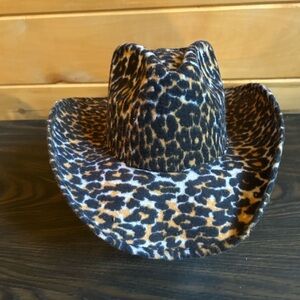 Western Express Leopard Print Felt Cowboy Hat size 7